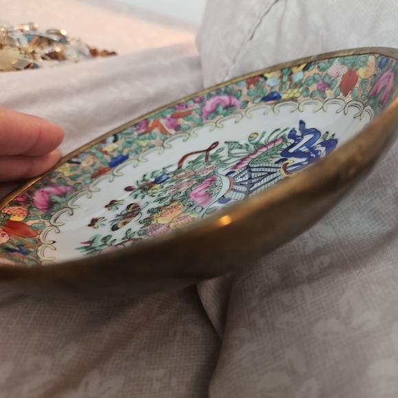 Gilt brass Antique China export marked brass porcelain Qing SALE- stamped - Picture 9 of 14